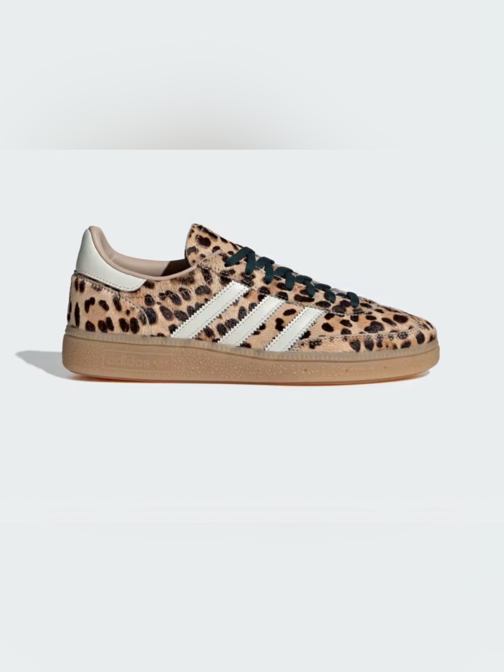 adidas Leopard Print Gazelle Sneakers with Dark Green Laces